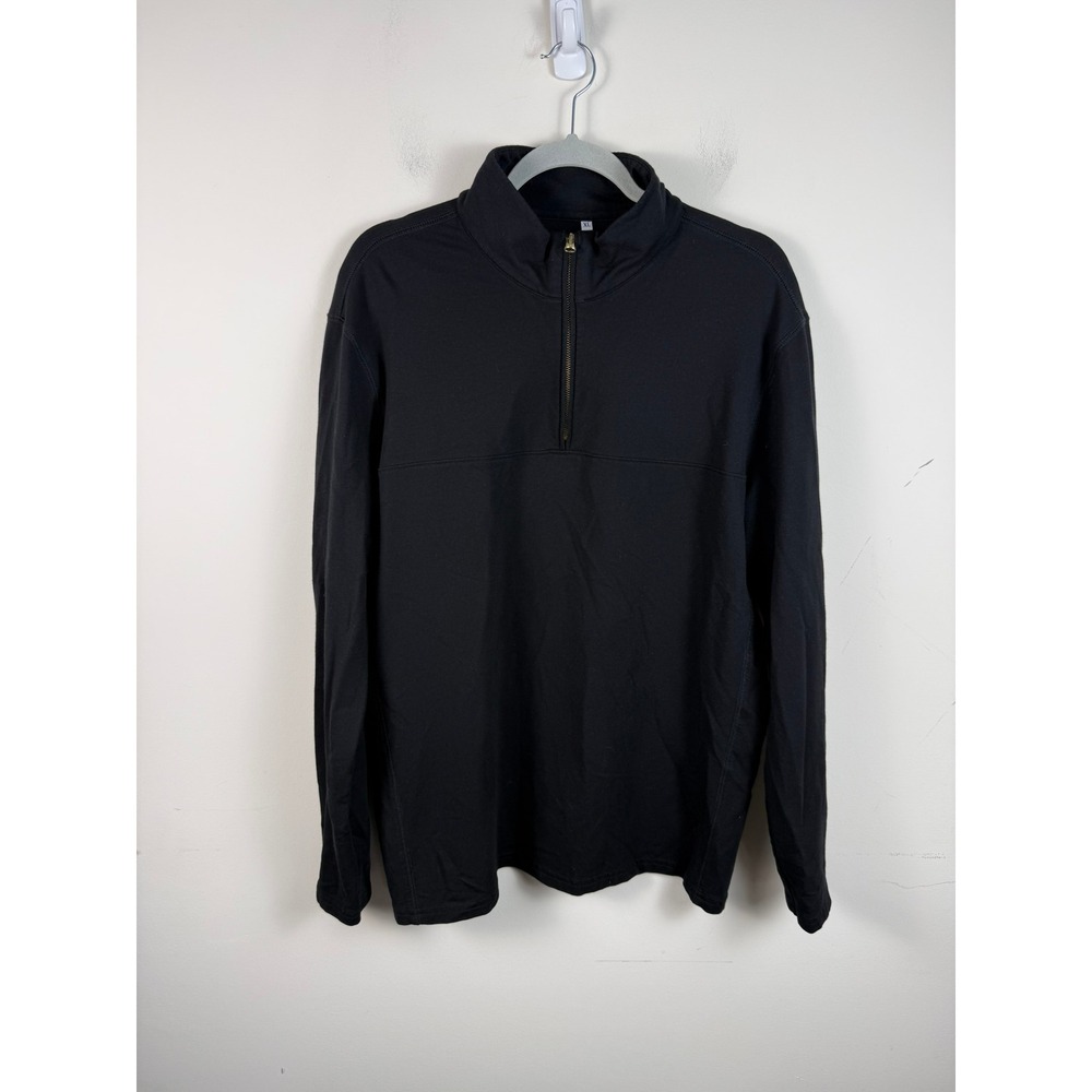 State and Liberty Mens Black 1/4 Zip Pullover Cotton Modal Spandex XL